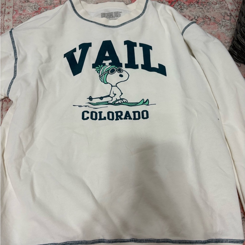 Peanuts White Graphic Sweatshirt